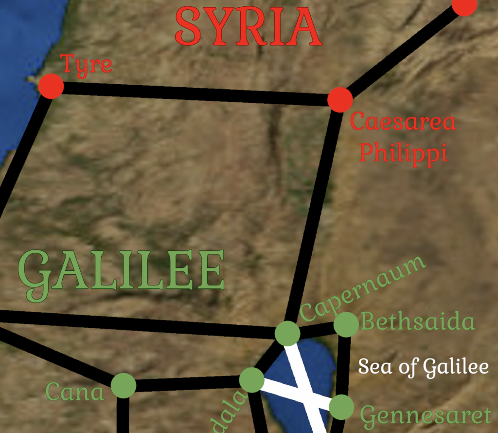 Journeys of Jesus Gennesaret to Tyre and Sidon